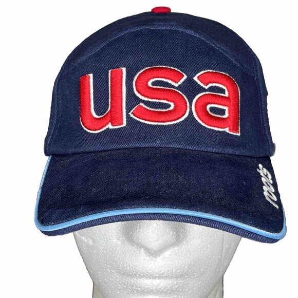 Roots Other - Roots Hat Blue Ball Cap 2002 Winter Olympic Games Team USA Cotton Hook N Loop